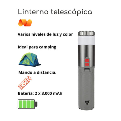 LINTERNA CAMPING TELESCOPICA Y RECARGABLE